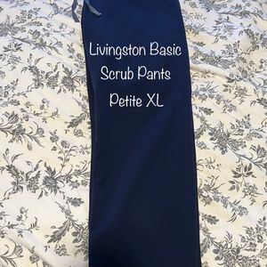 Figs Livingston Basic Scrub Pants: Petite XL Navy Blue